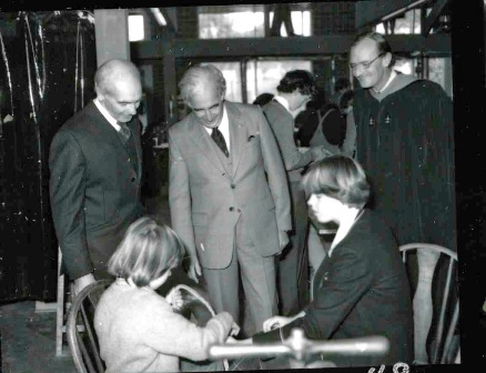 Sir Zelman Cowan (Centre) at the Opening of the Austin Gray Centre, 7 June 1980.